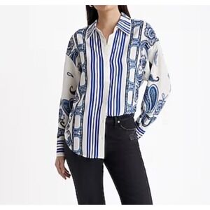 Express The Portofino Boyfriend Shirt Size‎ XL Design Print Button Up Relaxed